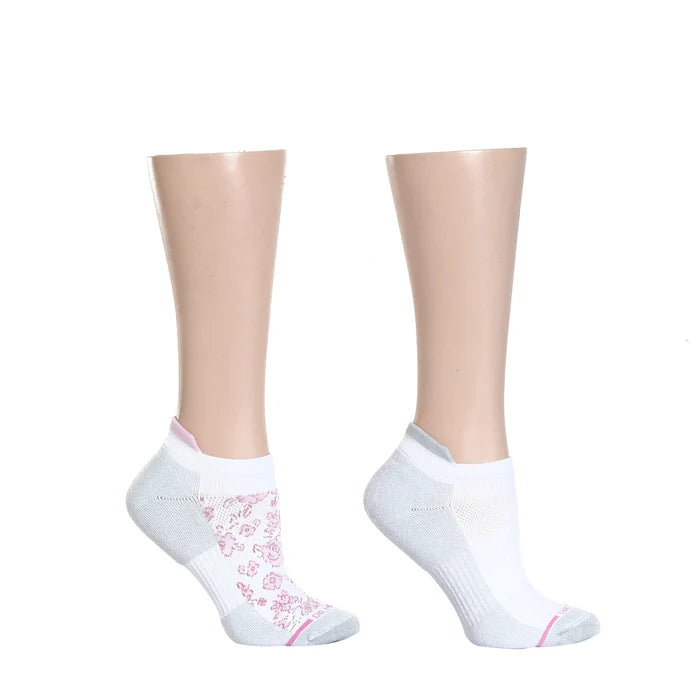 Ankle Compression Socks | Dr Motion Socks | Rose White (2 Pack)