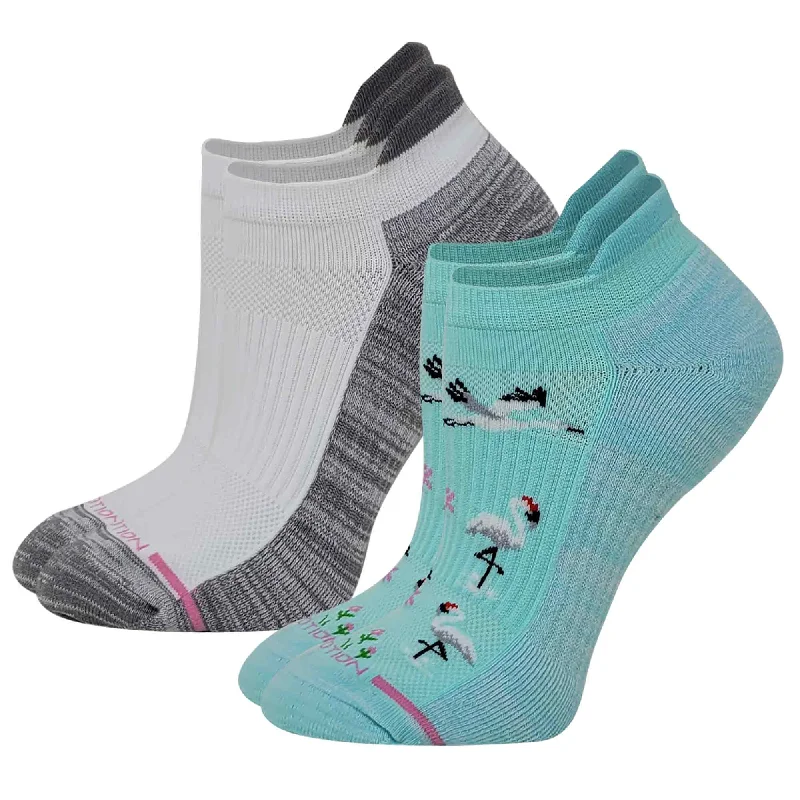 Ankle Compression Socks | Dr Motion Socks | Whooping Cranes (2 Pack)