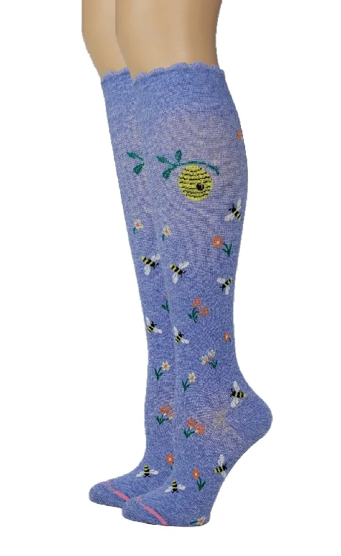 Knee High Compression Socks | Dr. Motion Bees | Women (1 Pair)