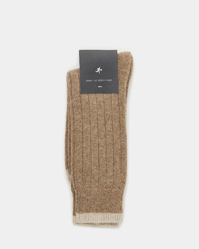 Glenn Wide Rib Long Socks