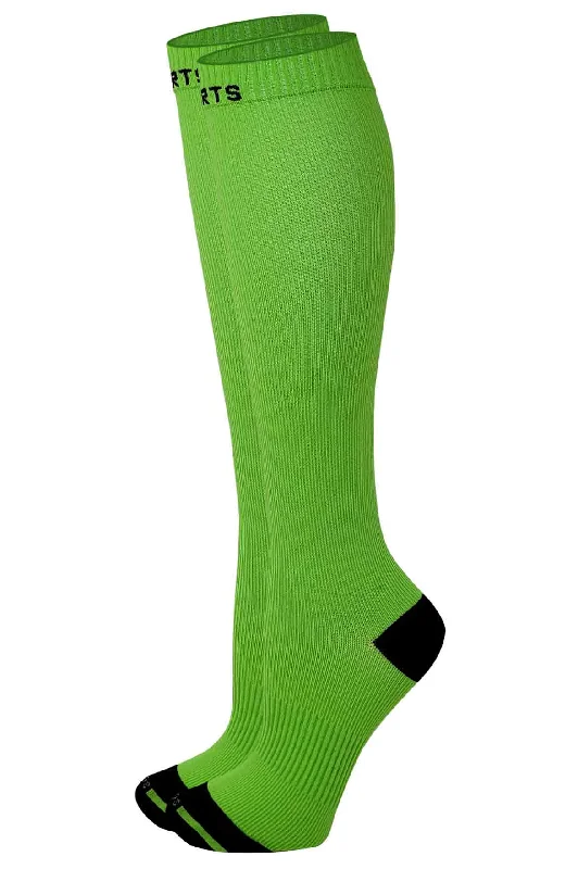 Knee-High Compression Socks | Solid Colors Nylon Sports | Unisex (1 Pair)