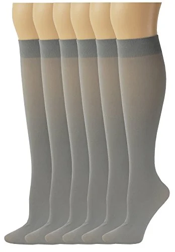 Knee High Trouser Socks | Different Touch Women's Opaque (6 Pairs)