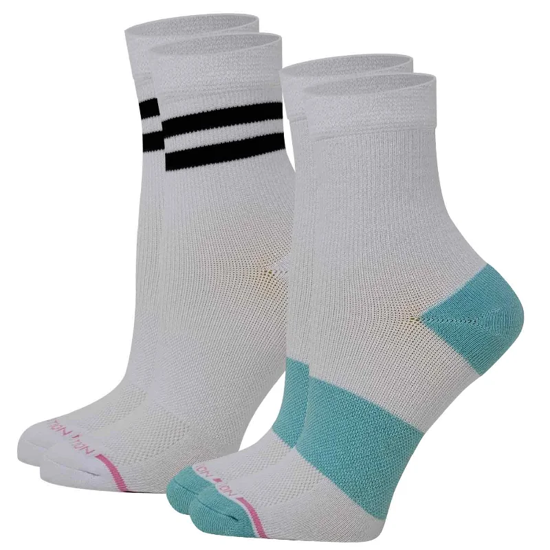 Mid-Crew Compression Socks | White Half-Cushion | Dr Motion ( 2 Pack )