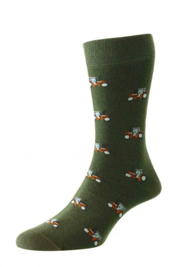 HJ Hall Tractor Motif Cotton Rich Socks