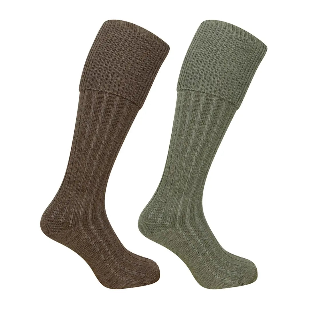 Hoggs of Fife 1902 Plain Turnover Top Shooting Socks (Twin Pack)