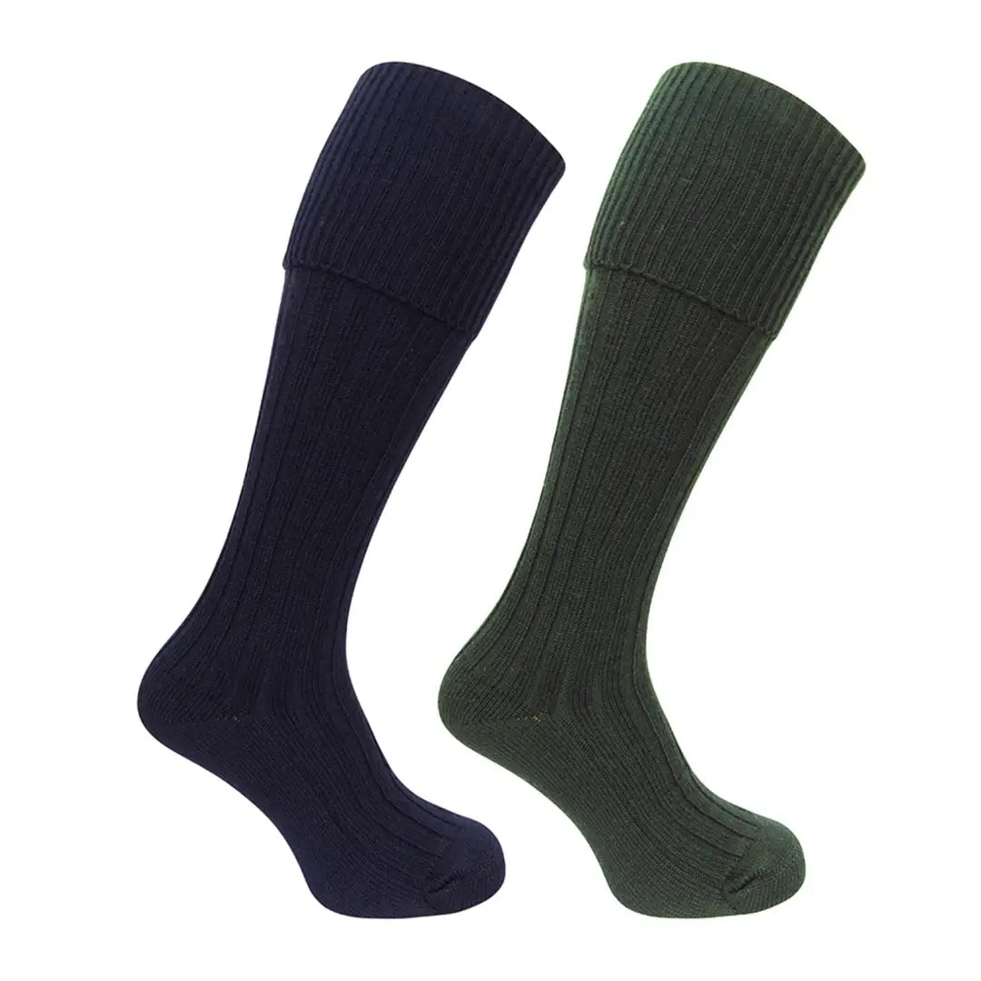 Hoggs of Fife 1902 Plain Turnover Top Shooting Socks (Twin Pack)