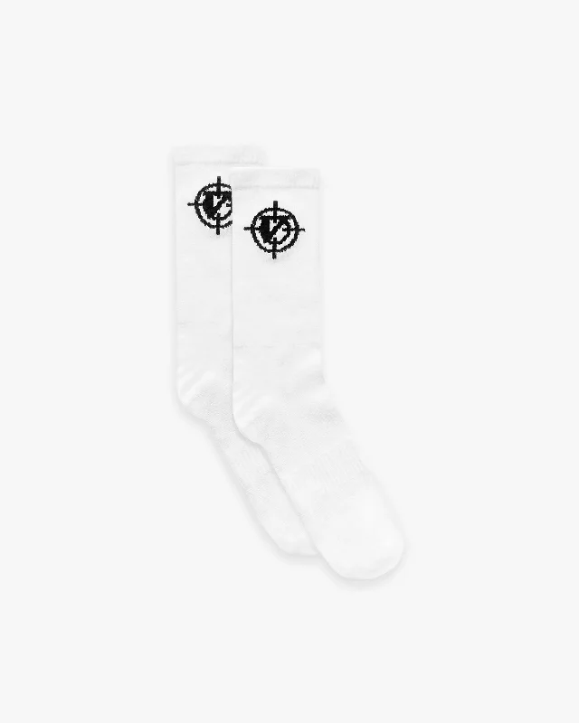 V-LOGO SOCKS DOUBLE PACK WHITE