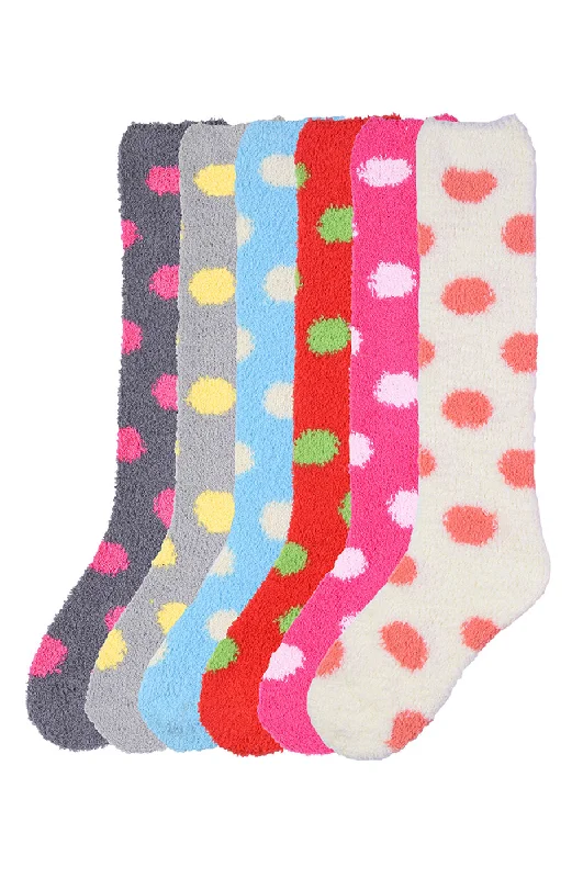 MOPAS LADIES PLUSH SOFT KNEE HIGH SOCKS (30801_DOT)