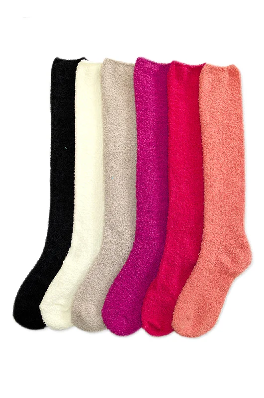 MOPAS LADIES PLUSH SOFT KNEE HIGH SOCKS (30801_PLAIN)