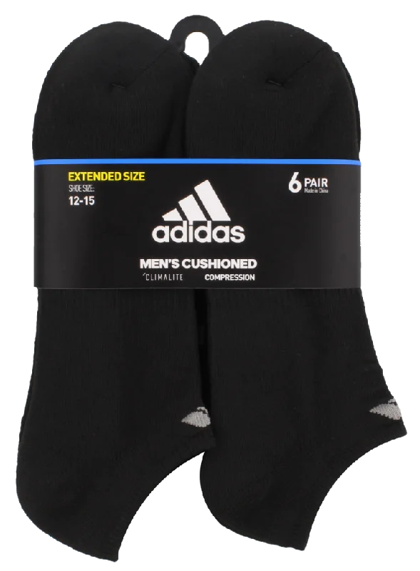 Men's Adidas Athletic Cushioned No Show 6-Pack