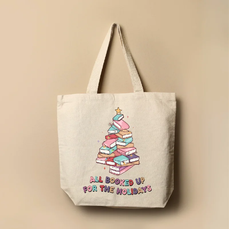 All Booked Up For The Holidays Bookish Tote Bag