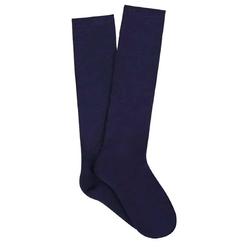 Ambra Bamboo Knee High Socks - Navy (2 Pack)