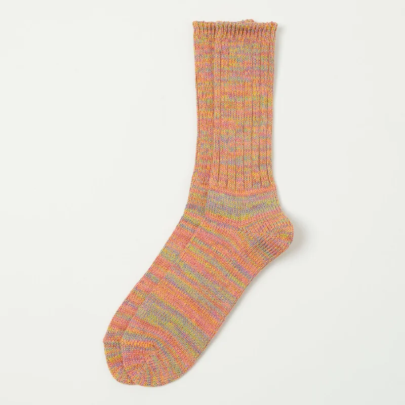 Anonymous Ism 5 Colour Mix Crew Socks - Pink