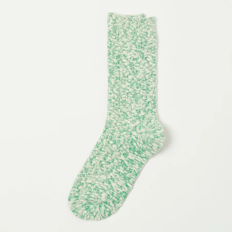 Anonymous Ism Light Slub Crew Socks - Green Mel