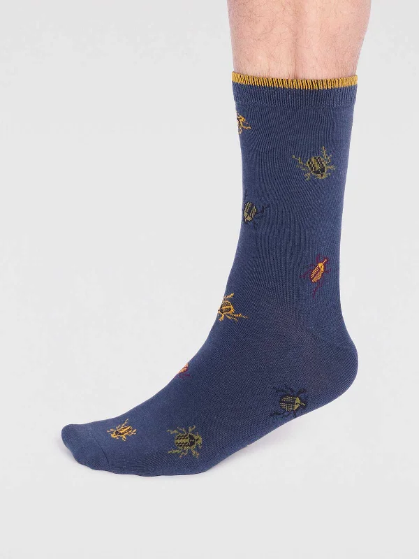 Brody Bamboo Bug Socks - Slate Blue