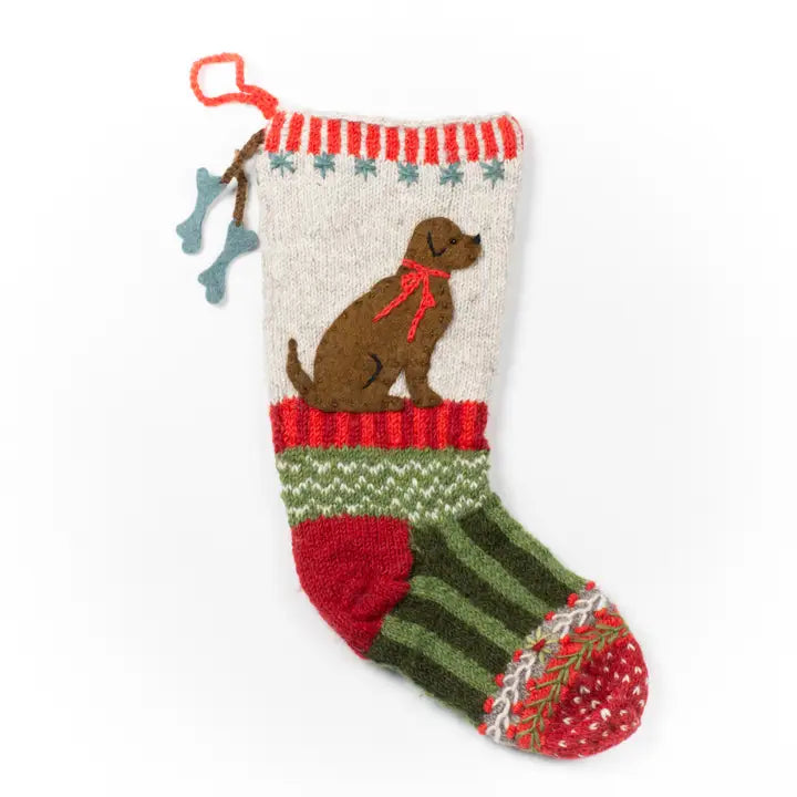 Canine Christmas | Wool Knit Holiday Stocking