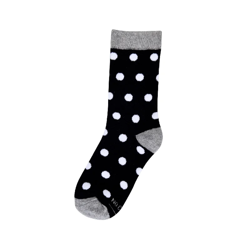 Black with White Polka Dots Kids Socks