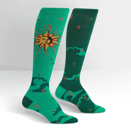 Sun and Moon Knee High Socks