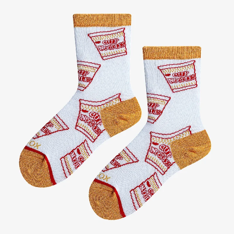 Cup Noodles All Over Big Kids Crew Socks