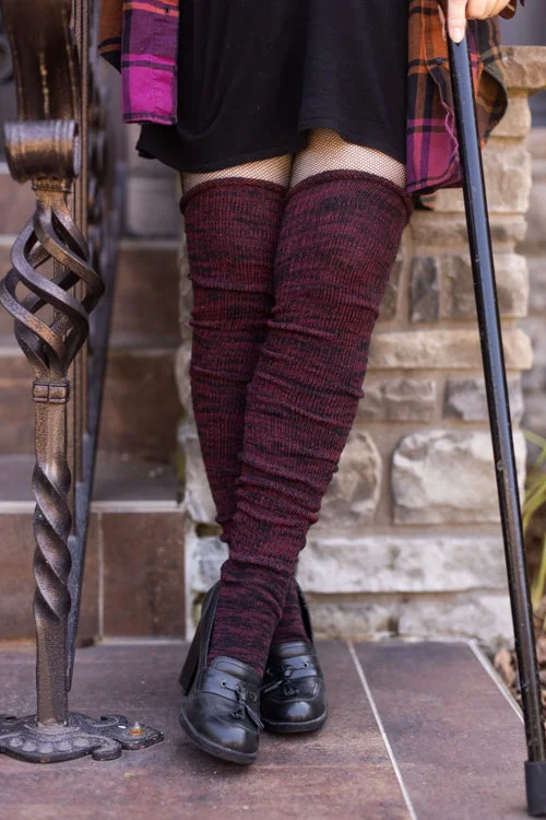 Dark Magic Marled Thigh High Socks