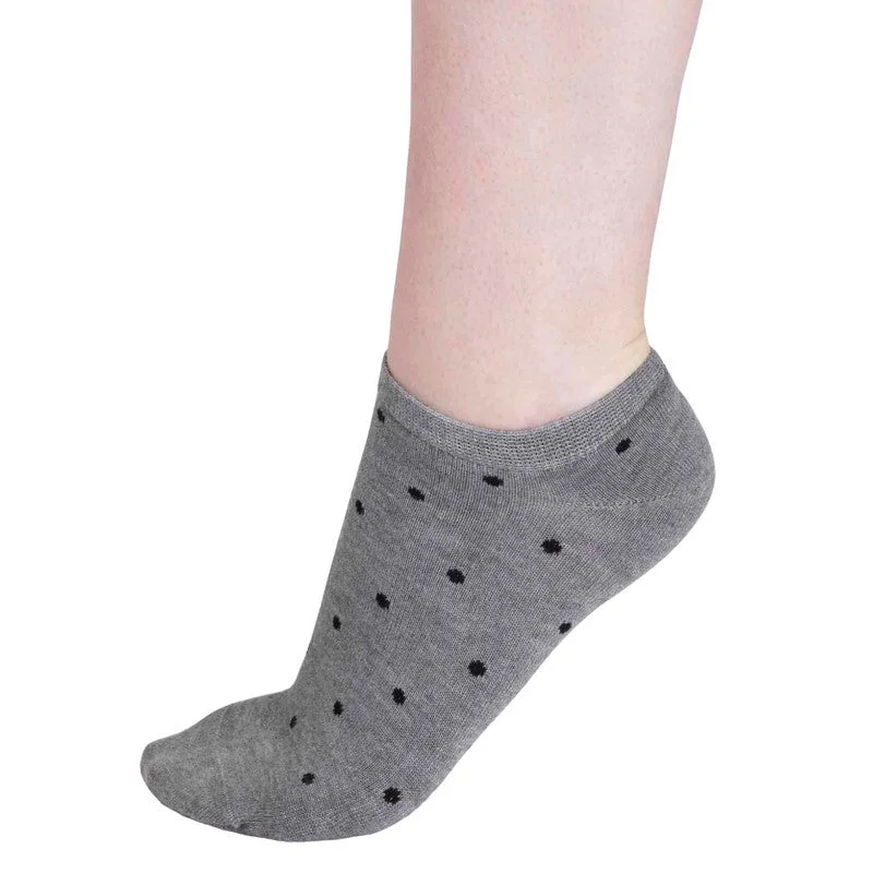 Dottie Bamboo Trainer Socks Grey Marle 4-7