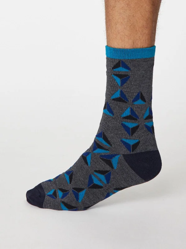 Geometrico Socks - Dark Grey Marle