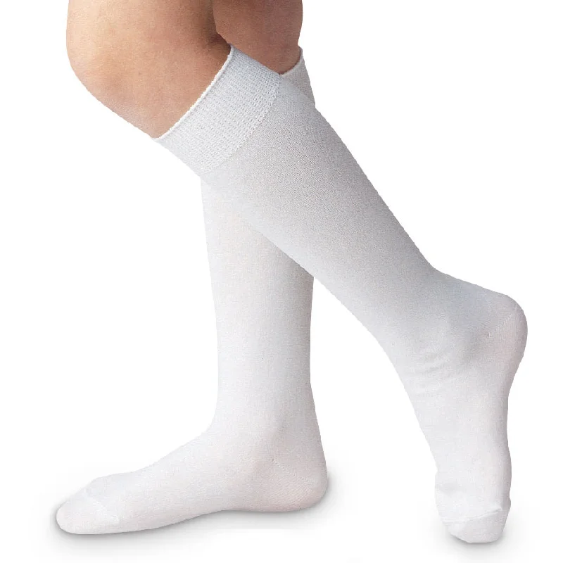 Girls and Women's White Nylon Knee High Socks 1603