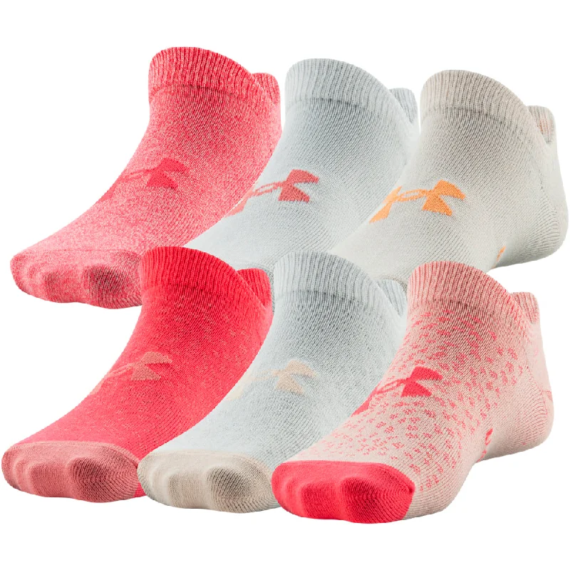 Girls' Under Armour Youth Essential No Show 6-Pack Socks