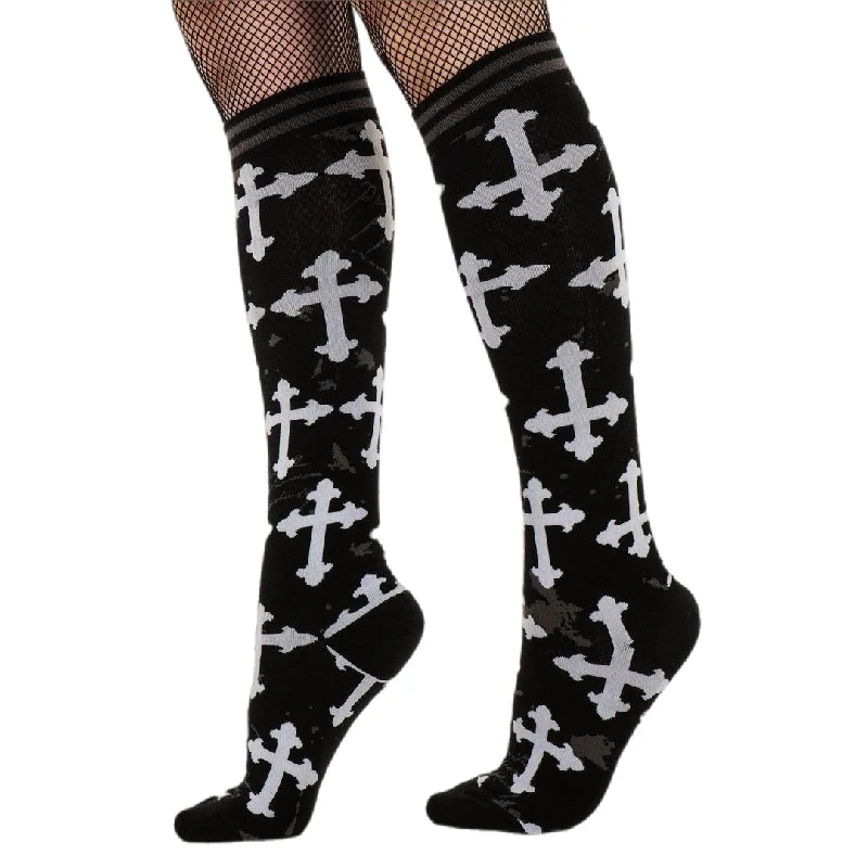 Gothic Crosses | Knee High Socks