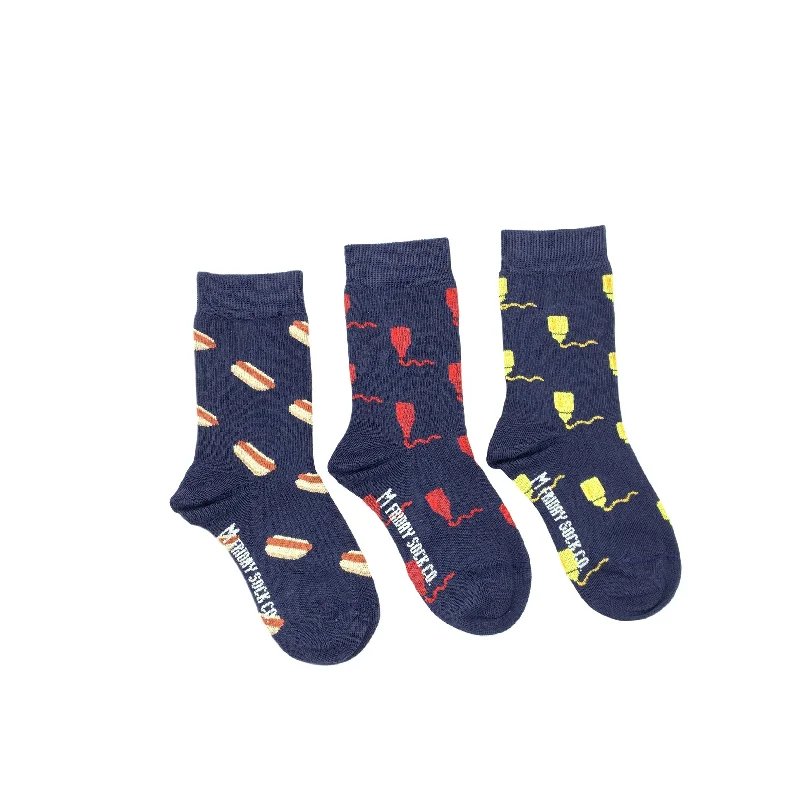 Kid's Mustard, Ketchup, & Hot Dog Socks