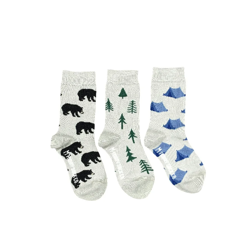 Kid's Tent, Tree, & Bear Camping Socks