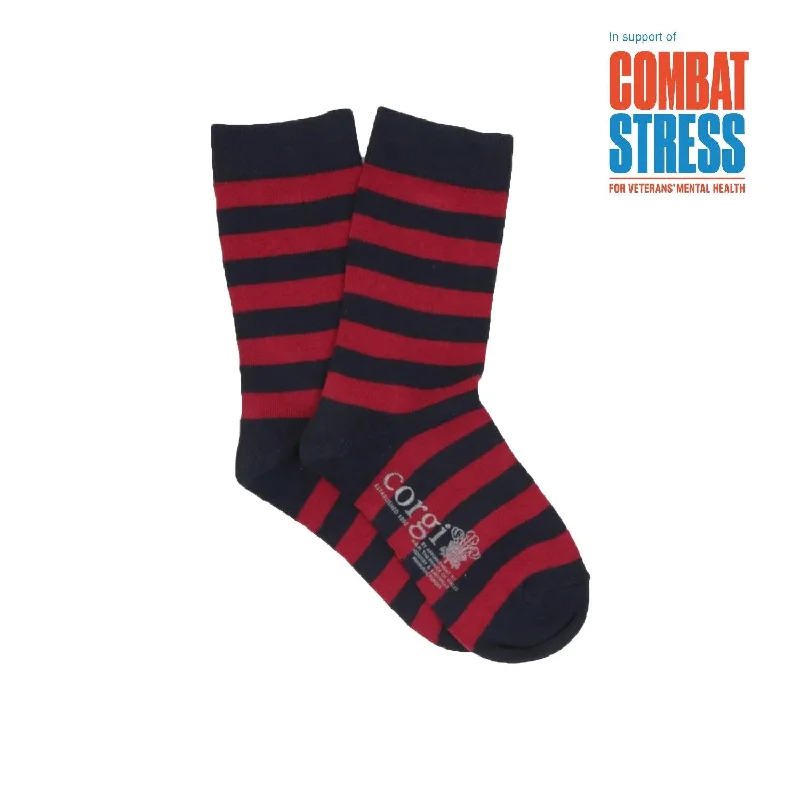 Kids Welsh Guards Regimental Striped Cotton Socks