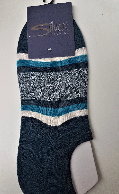 65% Cotton Invisible Liner Ankle Socks- by Silver Jeans Co.