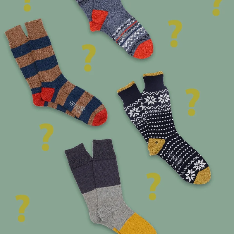 Men's Assorted 4-Pack Wool & Cotton Socks