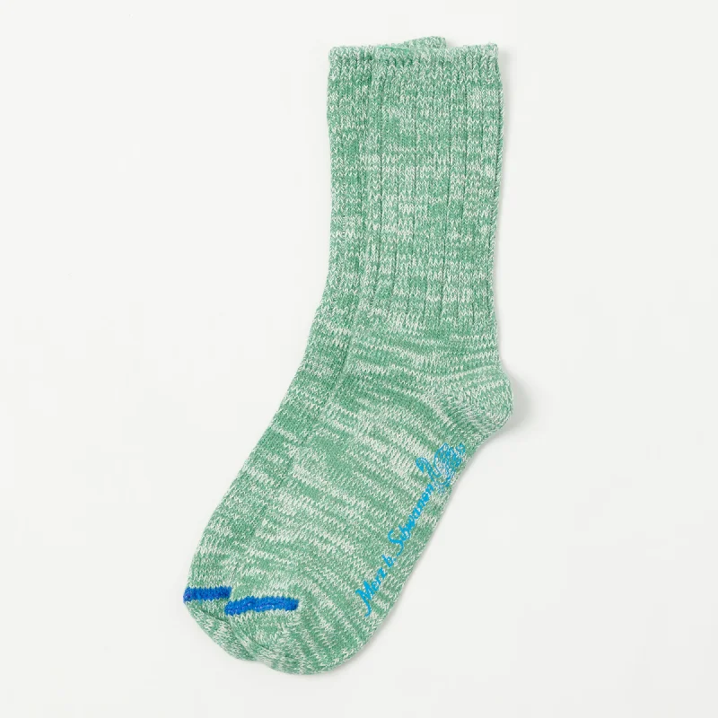 Merz b. Schwanen GS07 Melange Socks - Grass/Nature Melange