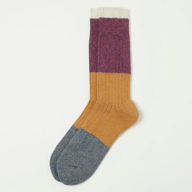 Patapaca Hap Trio Sock - Wine/Mustard/Grey