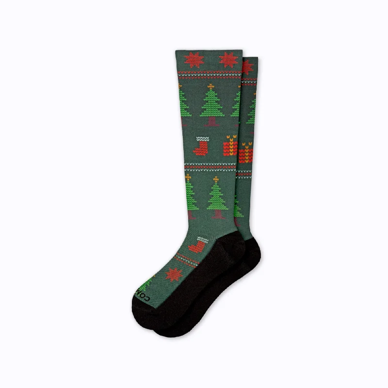 Christmas Knee High Compression Socks