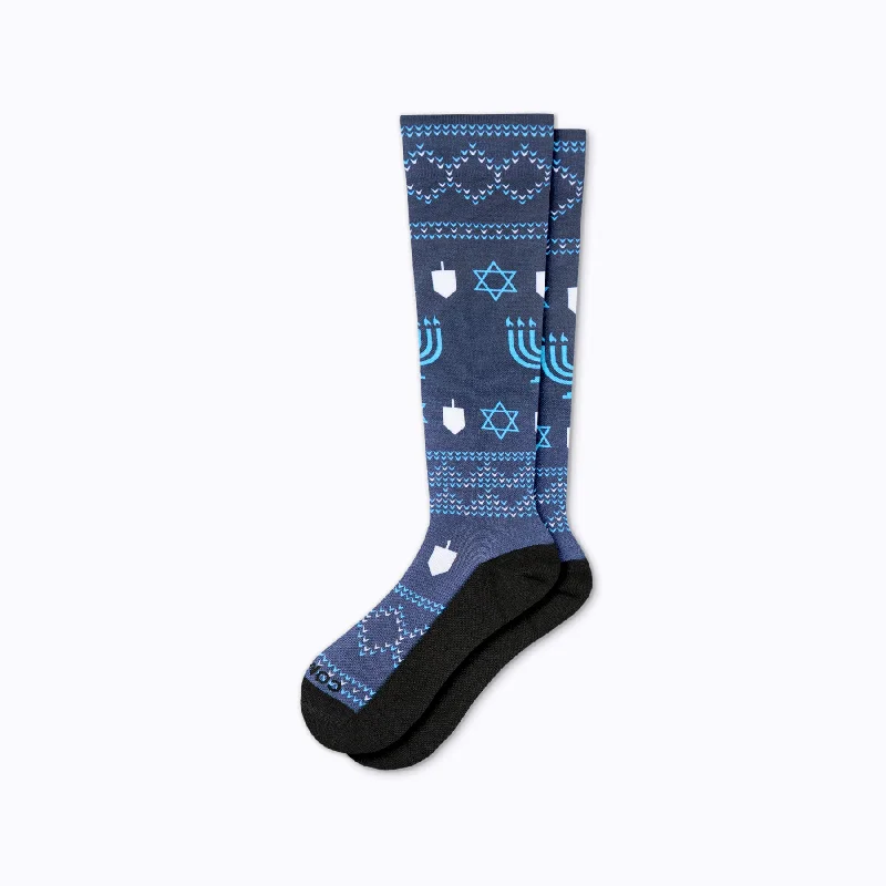 Hanukkah Knee High Compression Socks