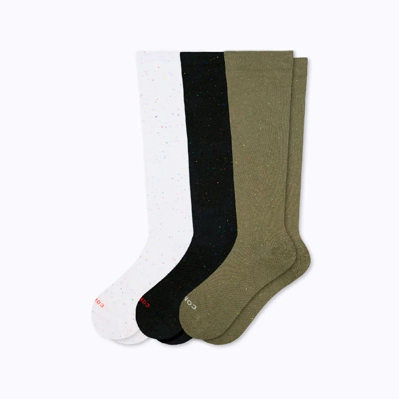 Recycled Cotton Compression Socks - 3 Pack