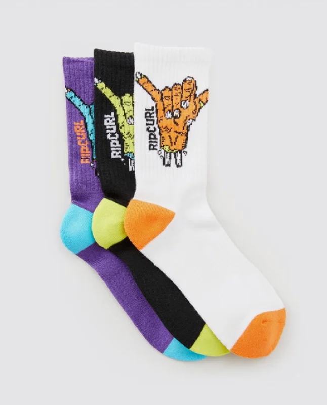 Rip Curl Kids Shaka Sock 3-Pack - Multi