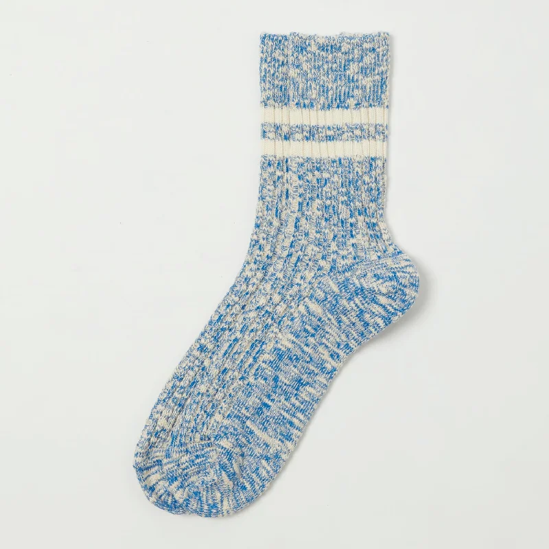 RoToTo OG Cotton Slub Stripe Sock - Blue