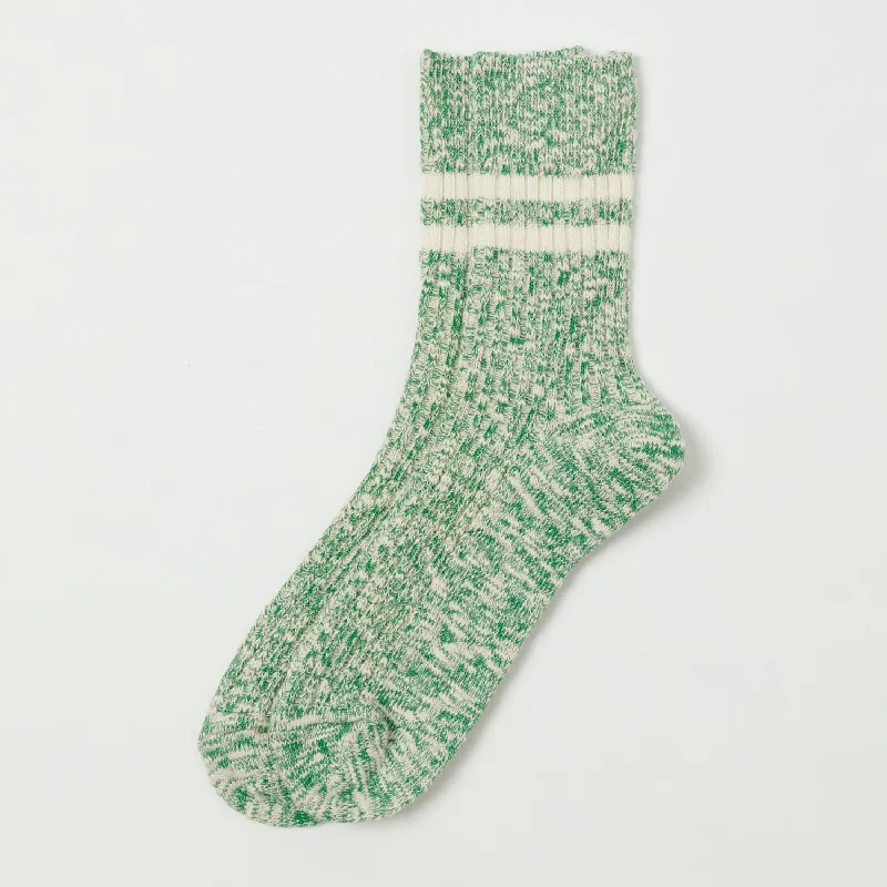 RoToTo OG Cotton Slub Stripe Sock - Green