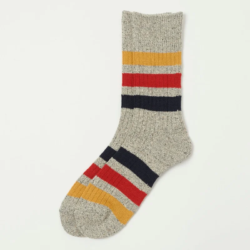 RoToTo Park Stripe Crew Sock - Grey