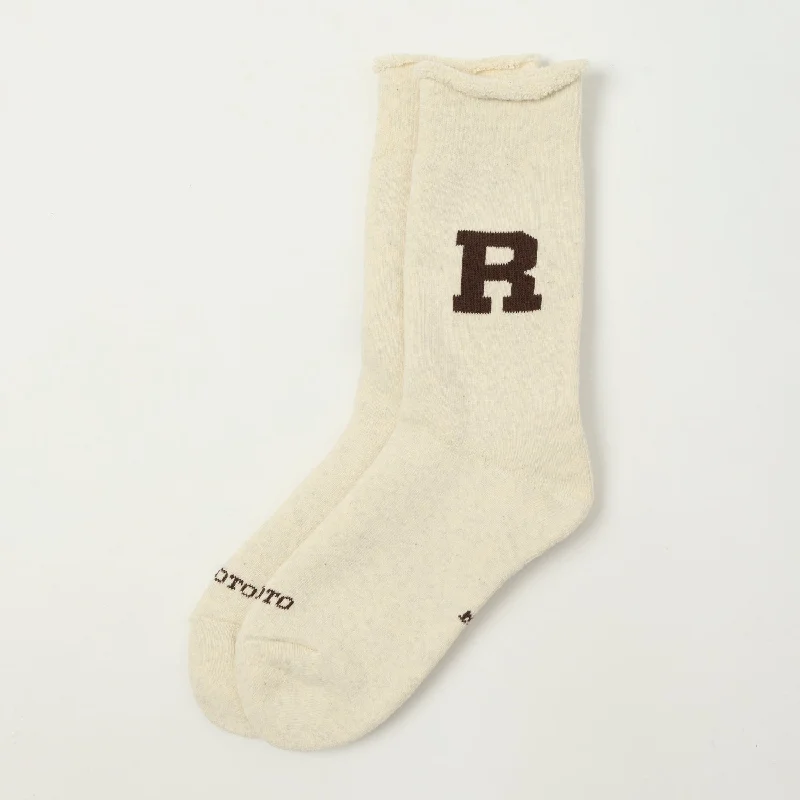 RoToTo Raffy Sweat Socks R Logo - Brown