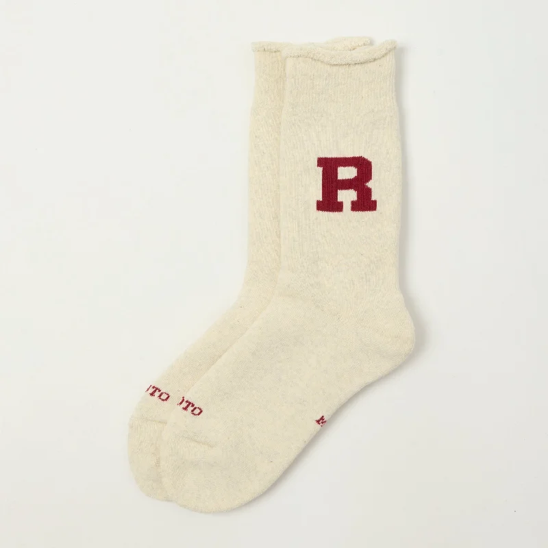 RoToTo Raffy Sweat Socks R Logo - Dark Red