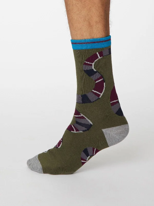 Serpent Socks - Khaki Green