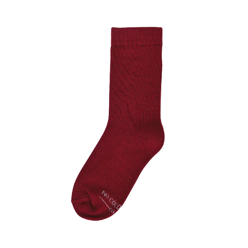 Solid Burgundy Kids Socks