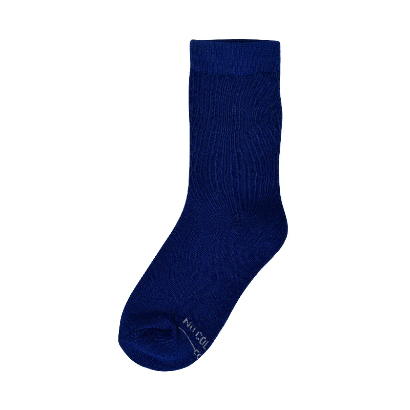 Solid Navy Blue Kids Socks