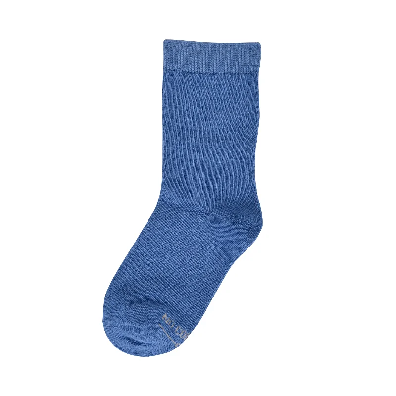 Solid Steel Blue Kids Socks