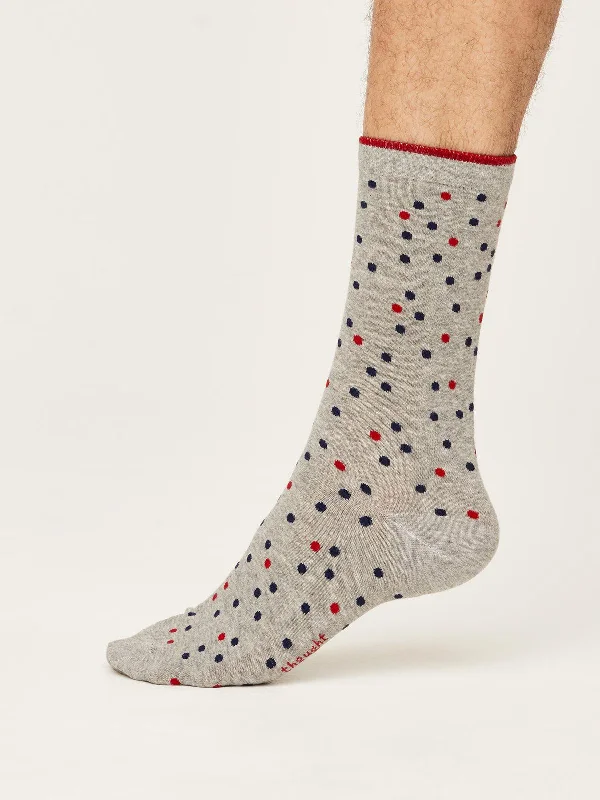 Spotty Socks - Mid Grey Marle